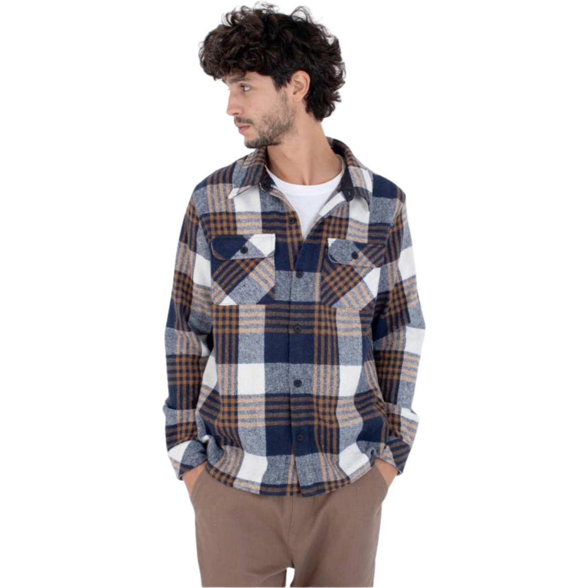 2026 Hurley Mens Ranger Flannel Shirt MVSEU00005 - Navy
